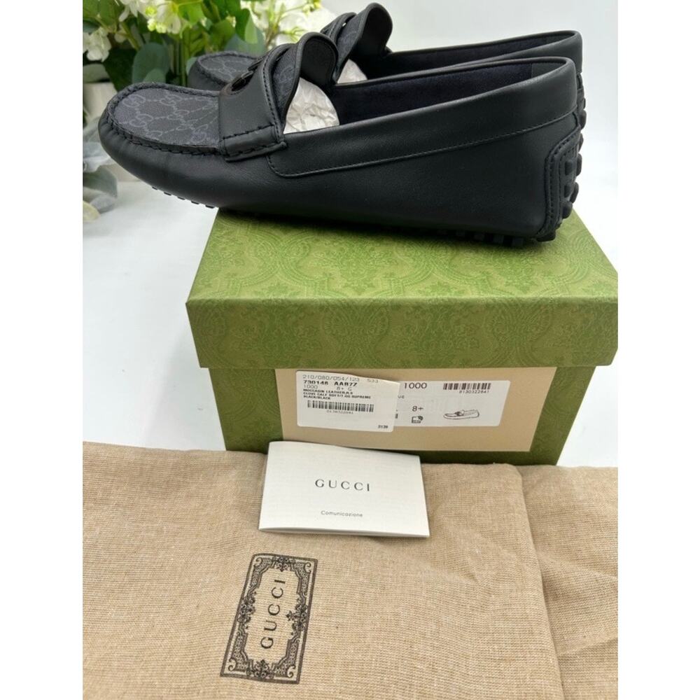 Men's Gucci interlocking G driver loafers size 8.5 fits 9 US made in Italy - Picture 6 of 9